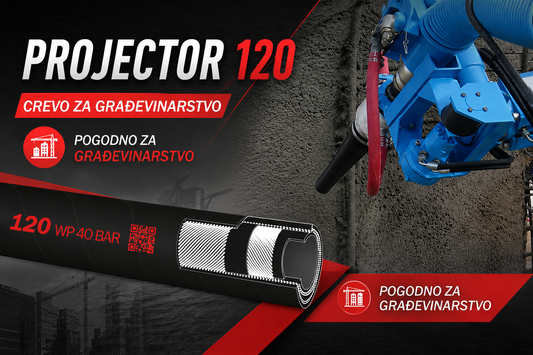 Projector 120 – Profesionalno crevo za transport maltera, gipsa i betona